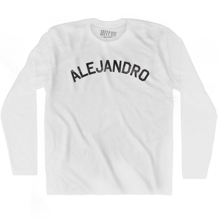 Alejandro Adult Cotton Long Sleeve T-shirt - White