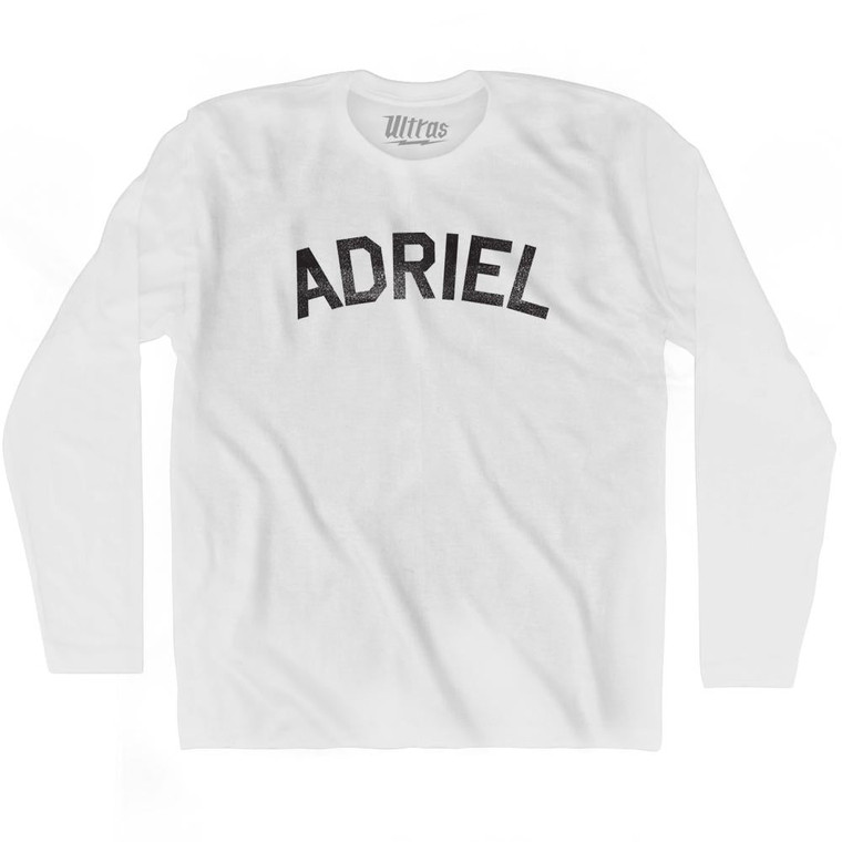Adriel Adult Cotton Long Sleeve T-shirt - White