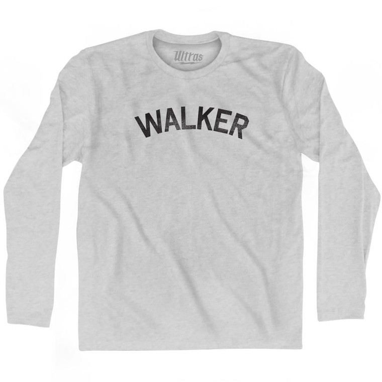 Walker Adult Cotton Long Sleeve T-shirt-Grey Heather