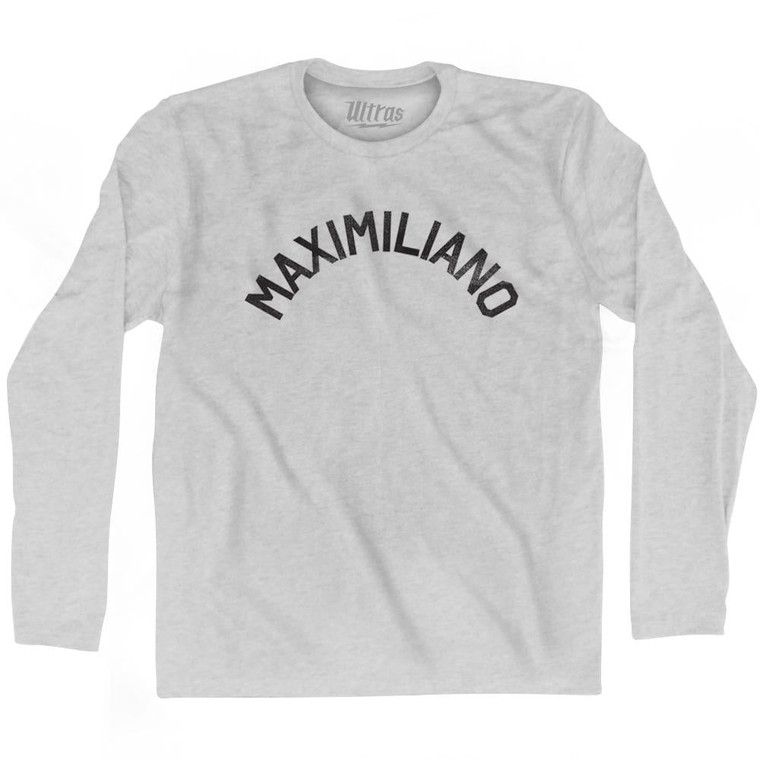 Maximiliano Adult Cotton Long Sleeve T-shirt - Grey Heather