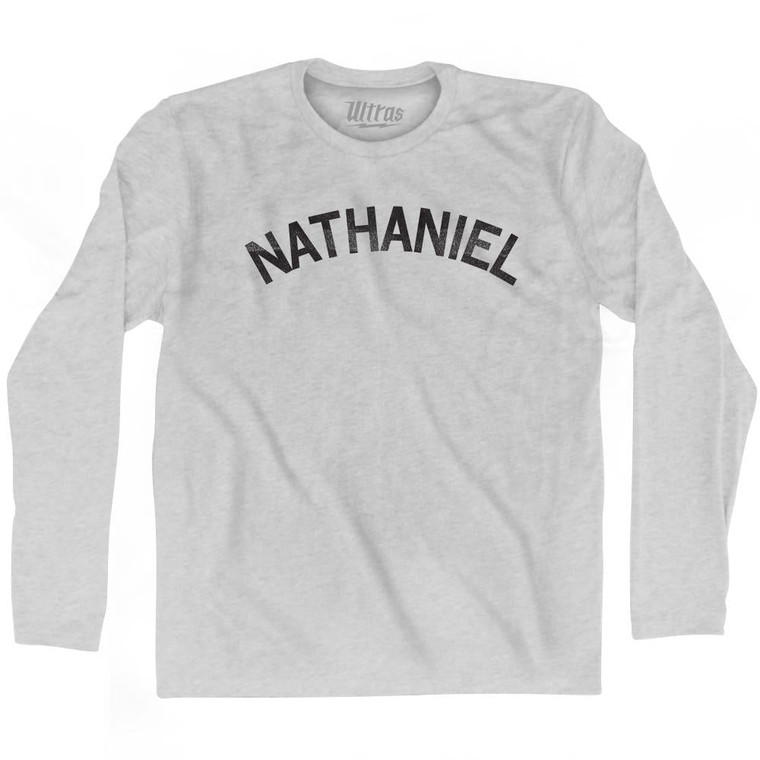 Nathaniel Adult Cotton Long Sleeve T-shirt - Grey Heather