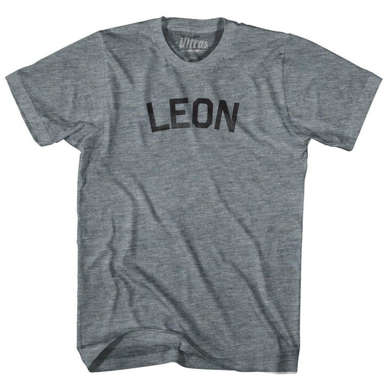 Leon Womens Tri-Blend Junior Cut T-Shirt-Athletic Grey