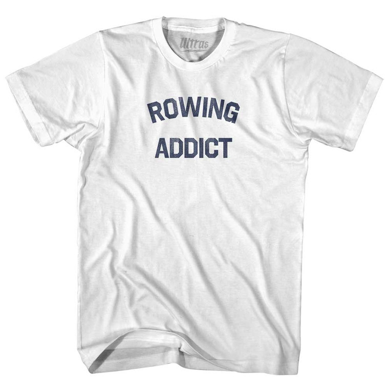 Rowing Addict Adult Cotton T-shirt - White