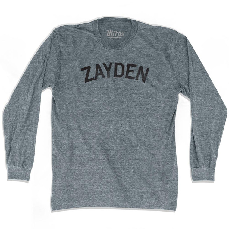 Zayden Adult Tri-Blend Long Sleeve T-shirt - Athletic Grey