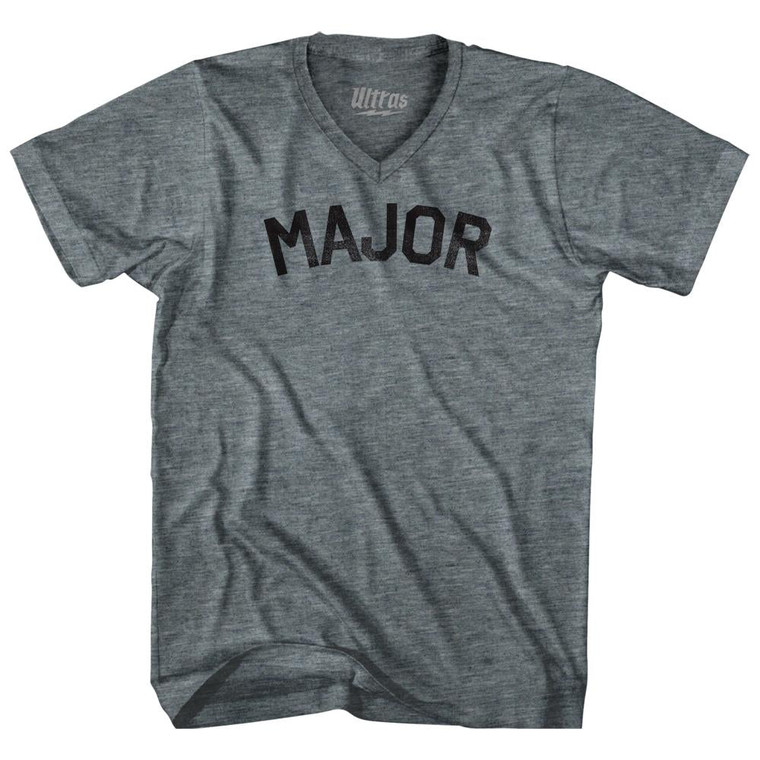 Major Adult Tri-Blend V-neck Womens Junior Cut T-shirt - Athletic Grey