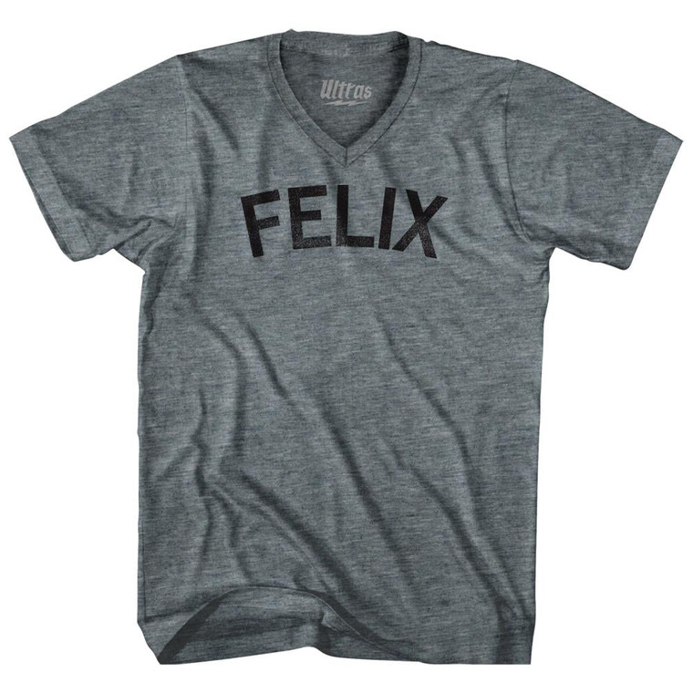 Felix Adult Tri-Blend V-neck Womens Junior Cut T-shirt-Athletic Grey