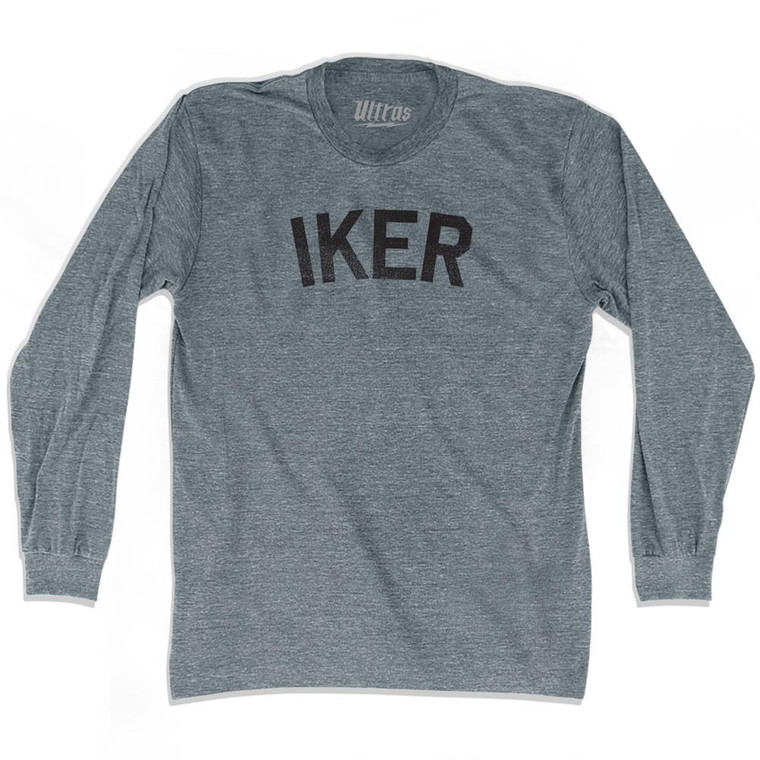 Iker Adult Tri-Blend Long Sleeve T-shirt-Athletic Grey