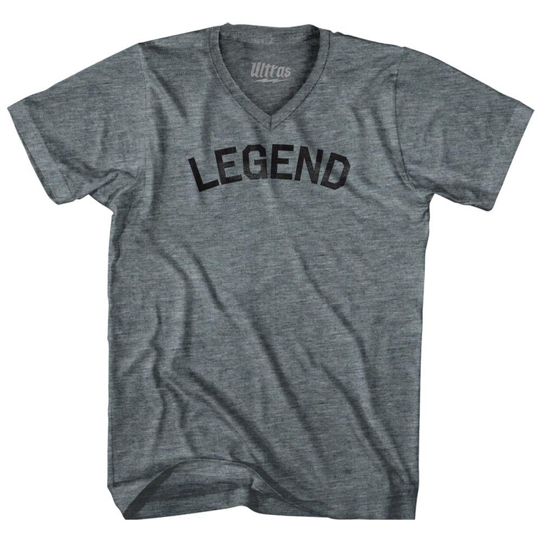 Legend Adult Tri-Blend V-neck T-shirt - Athletic Grey