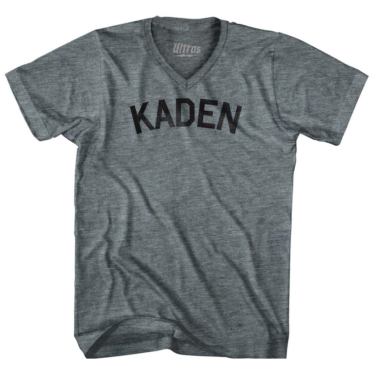 Kaden Adult Tri-Blend V-neck T-shirt - Athletic Grey