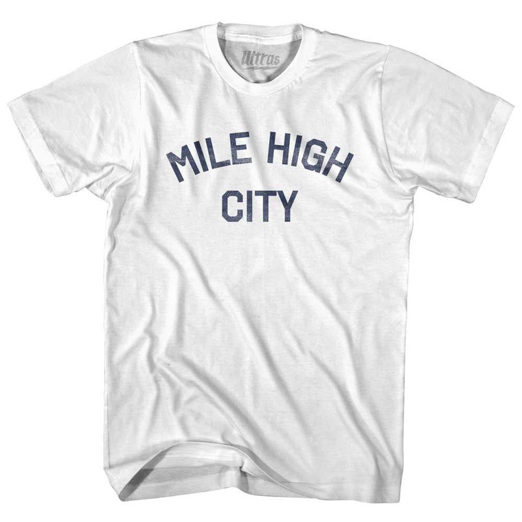 Mile High City Adult Cotton T-Shirt - White