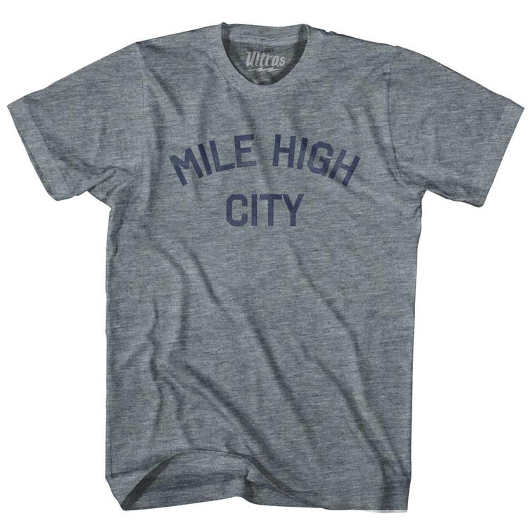 Mile High City Adult Tri-Blend T-Shirt - Athletic Grey