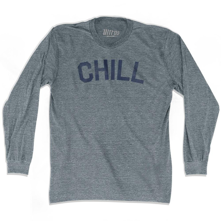 Chill City Adult Tri-Blend Long Sleeve Vintage T-shirt - Athletic Grey