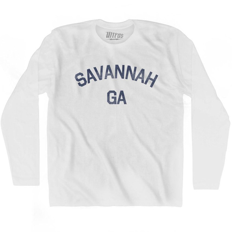Savannah Ga Adult Cotton Long Sleeve T-Shirt - White