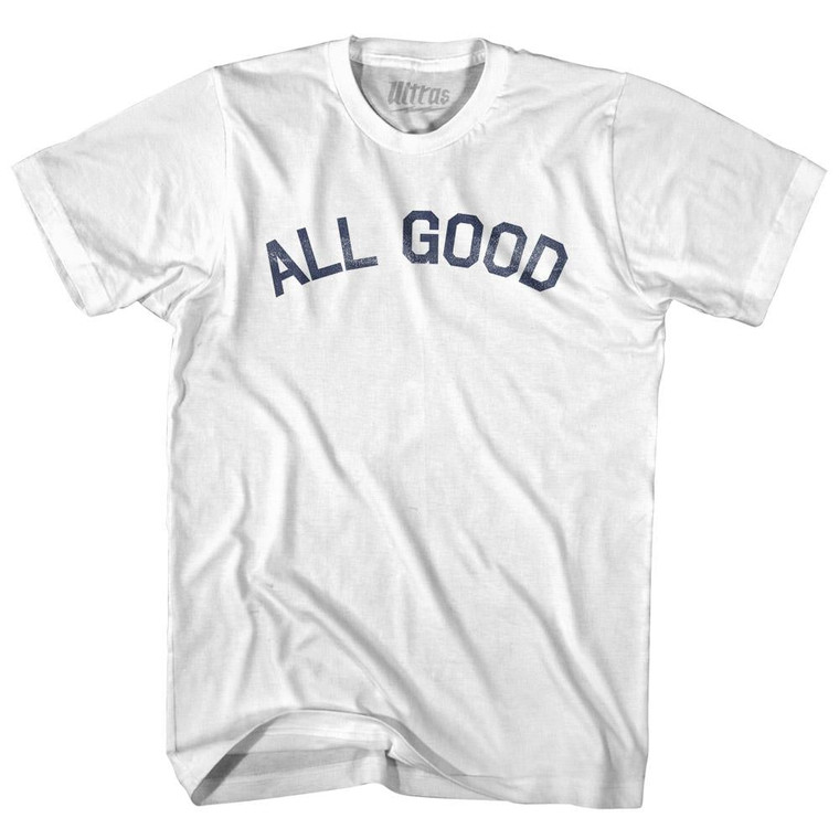 All Good Womens Cotton Junior Cut T-Shirt - White