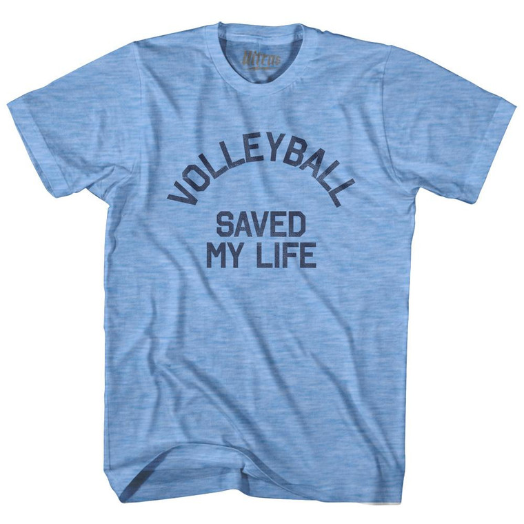 Volleyball Saved My Life Adult Tri-Blend T-Shirt - Athletic Blue