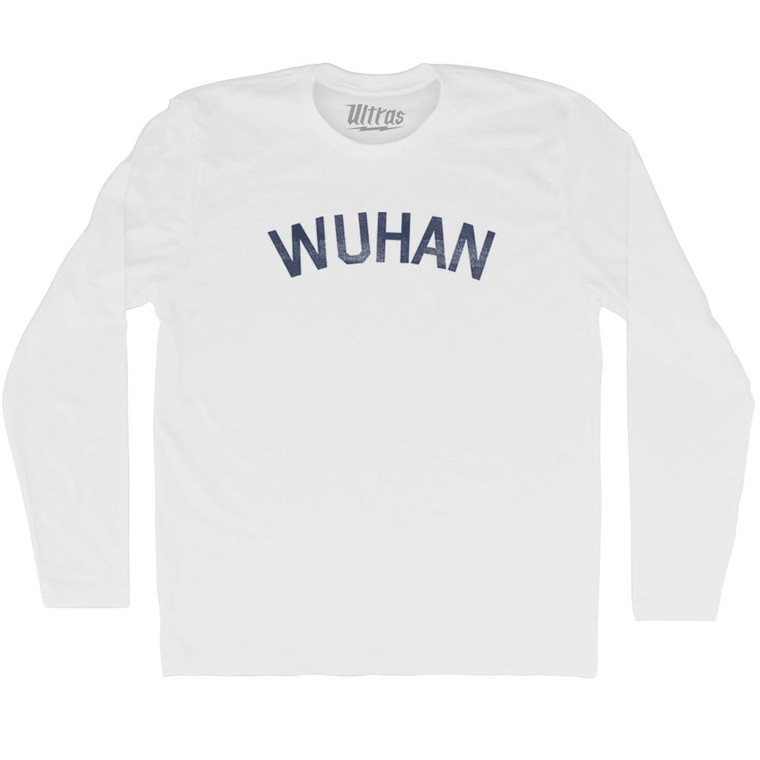 Wuhan Adult Cotton Long Sleeve T-shirt - White