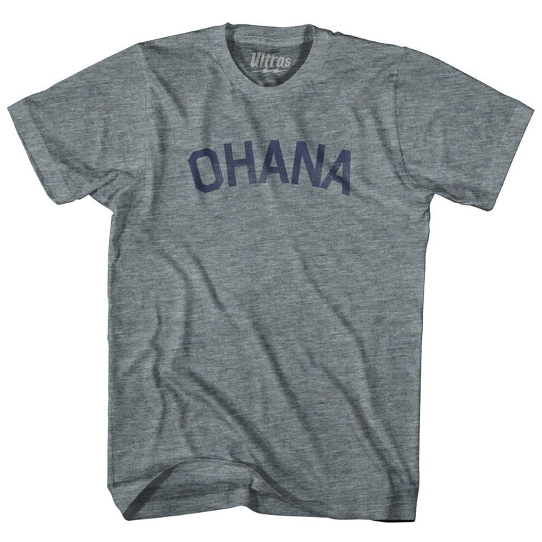 Ohana Hawaiian Family Hawaii Adult Tri-Blend T-shirt - Athletic Grey