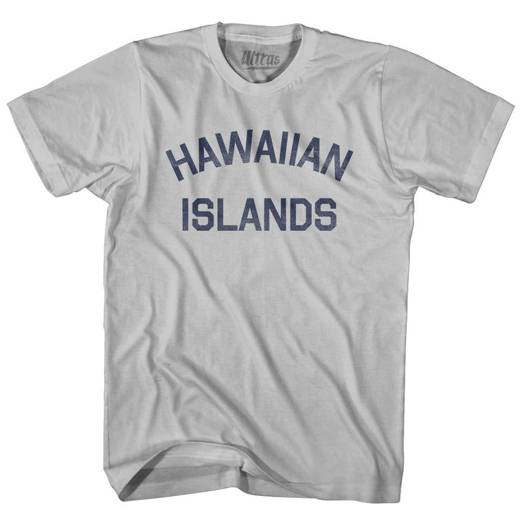 Hawaiian Islands Adult Cotton T-shirt - Cool Grey