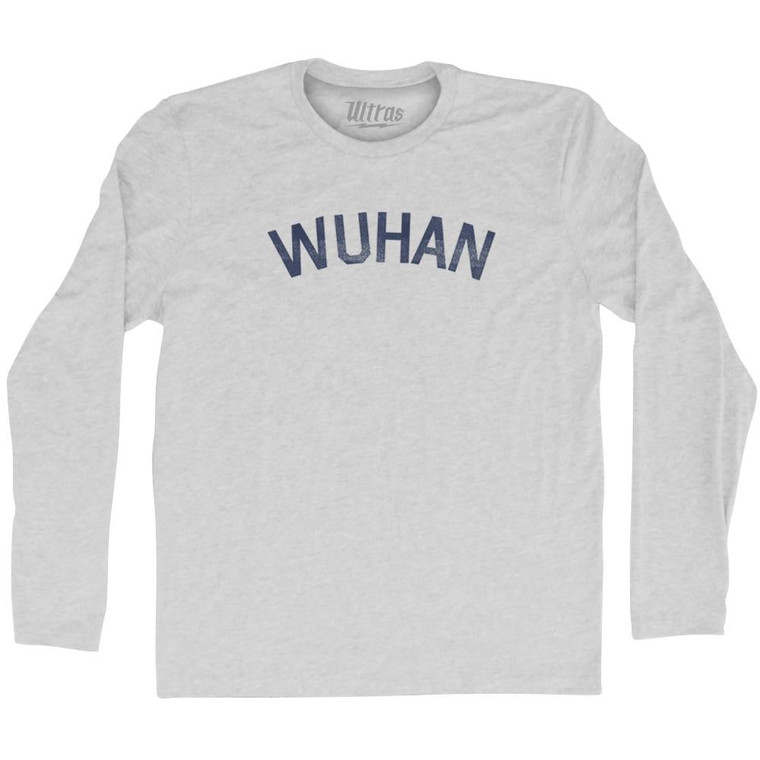 Wuhan Adult Cotton Long Sleeve T-shirt-Grey Heather