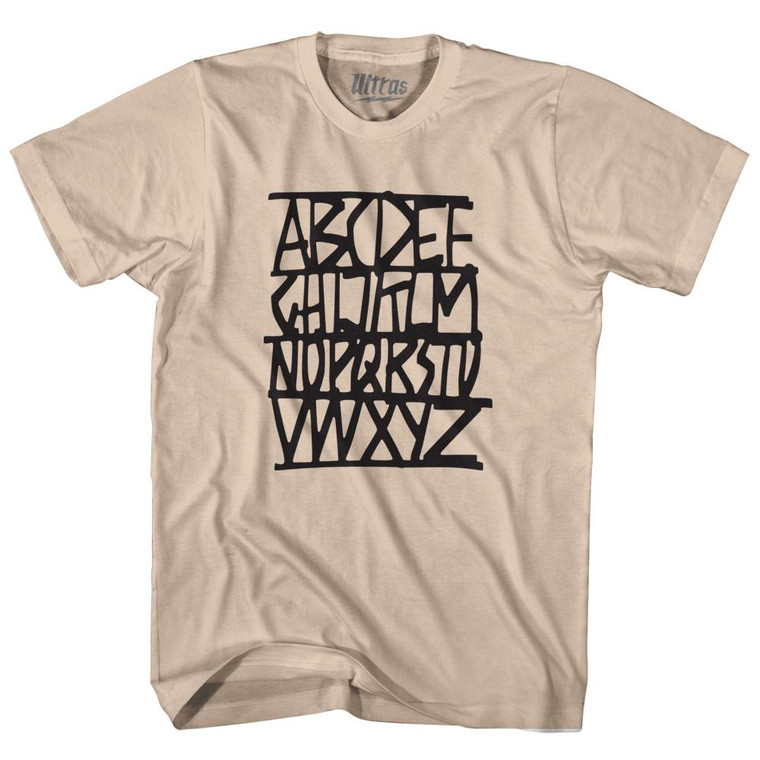 Alphabet Adult Cotton T-shirt - Creme