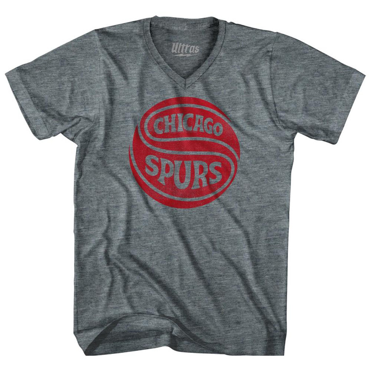 Chicago Spurs Adult Tri-Blend V-neck Womens Junior Cut City T-shirt - Athletic Grey