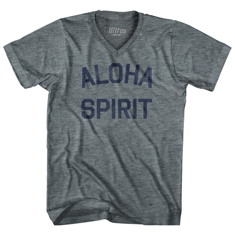 Aloha Spirit Adult Tri-Blend V-neck Womens Junior Cut T-shirt - Athletic Grey