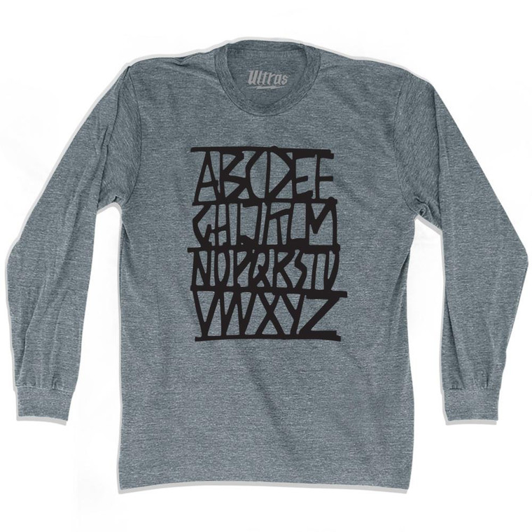 Alphabet Adult Tri-Blend Long Sleeve T-shirt - Athletic Grey