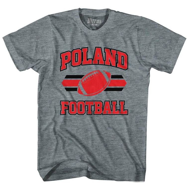 Poland 90's Football Team Adult Tri-Blend - Athletic Grey