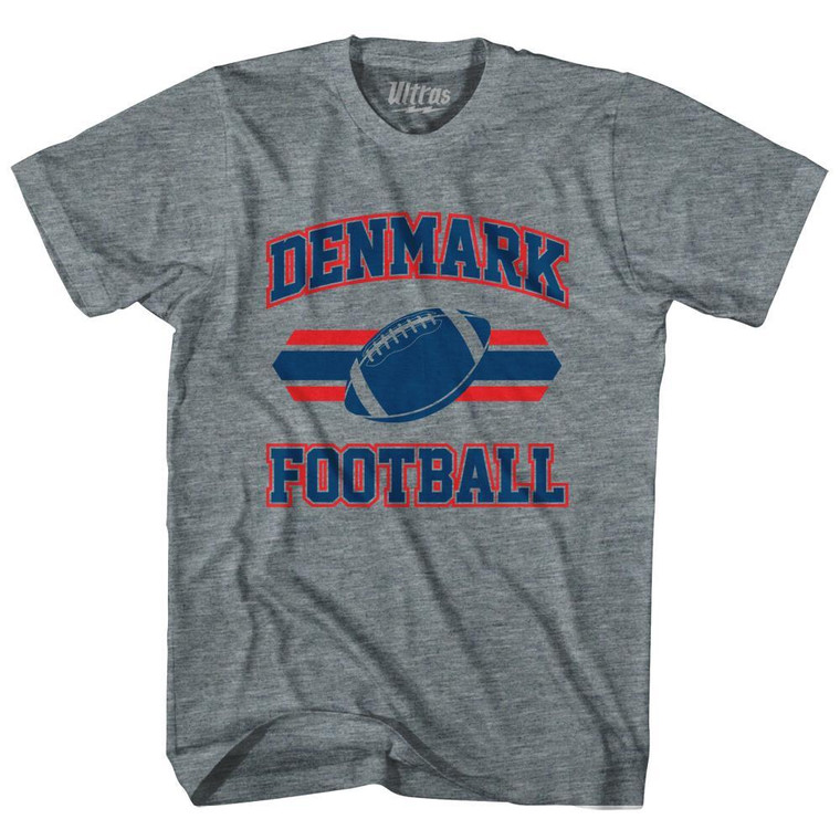 Denmark Republic 90's Football Team Adult Tri-Blend - Athletic Grey