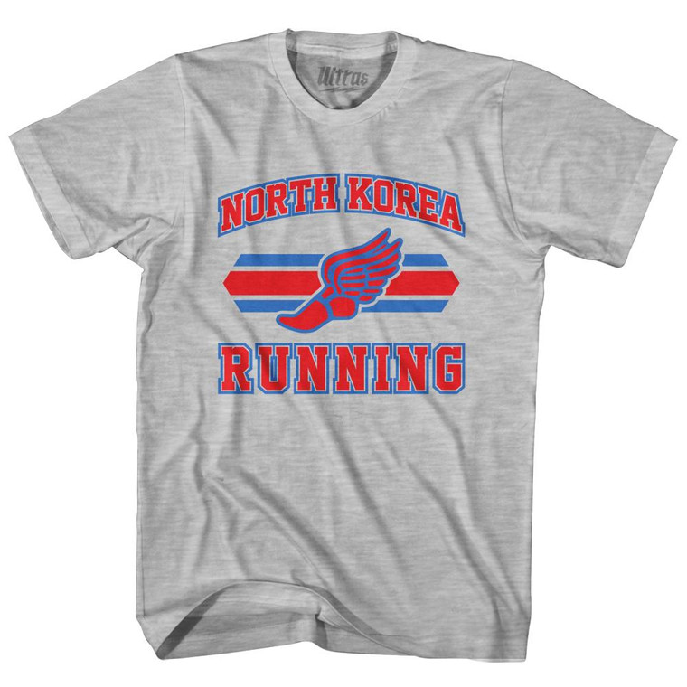 North Korea 90's Running Team Cotton Youth T-shirt - Grey Heather