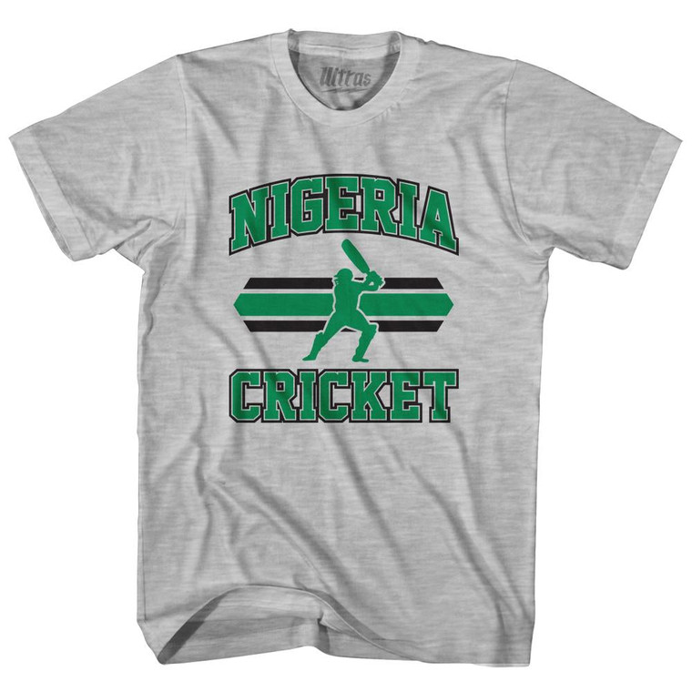 Nigeria 90's Cricket Team Cotton Youth T-shirt - Grey Heather