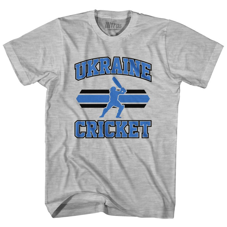 Ukraine 90's Cricket Team Cotton Youth T-shirt - Grey Heather