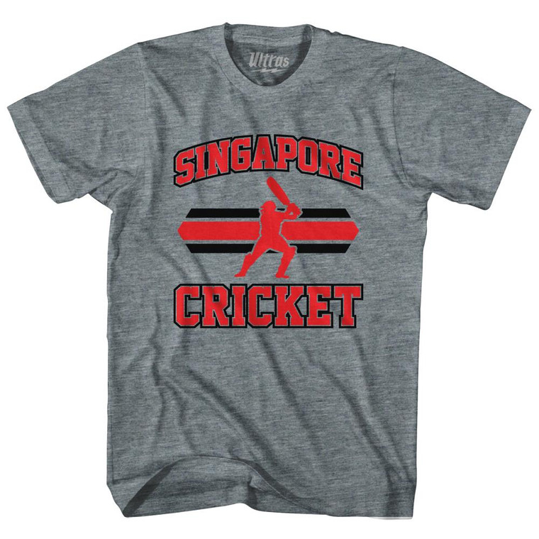 Singapore 90's Cricket Team Tri-Blend Youth T-shirt - Athletic Grey