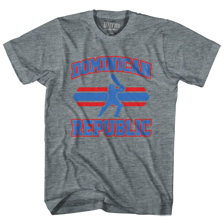 Dominican Republic 90's Cricket Team Tri-Blend Youth T-shirt - Athletic Grey