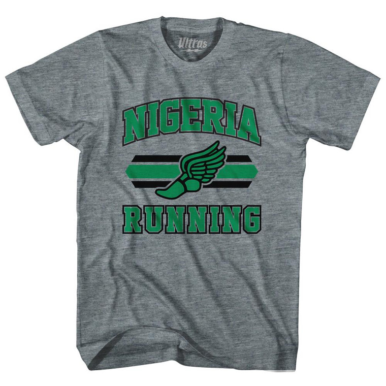 Nigeria 90's Running Team Cotton Adult T-shirt - Athletic Grey