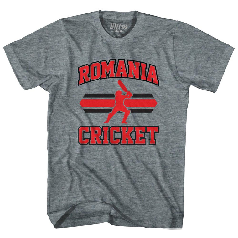 Romania 90's Cricket Team Tri-Blend Youth T-shirt - Athletic Grey