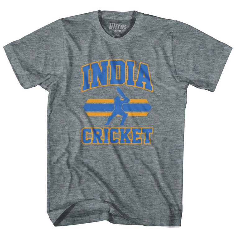 India 90's Cricket Team Tri-Blend Youth T-shirt - Athletic Grey