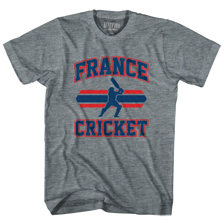 France 90's Cricket Team Tri-Blend Youth T-shirt - Athletic Grey