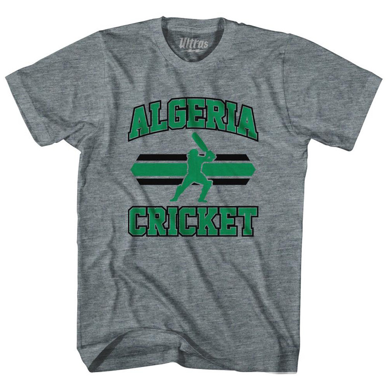 Algeria 90's Cricket Team Tri-Blend Youth T-shirt - Athletic Grey