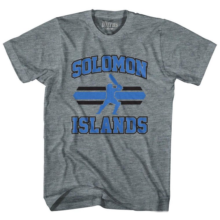 Solomon Islands 90's Cricket Team Tri-Blend Adult T-shirt - Athletic Grey