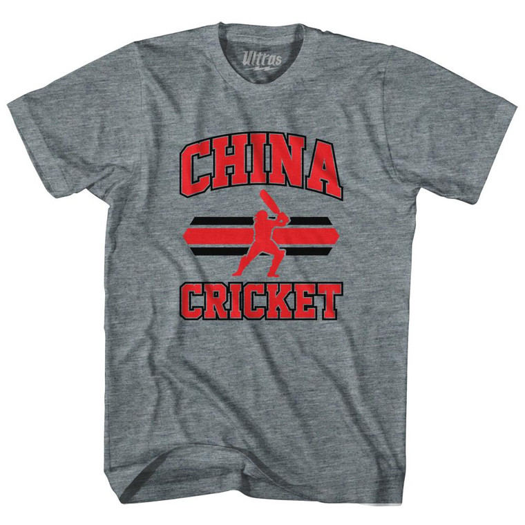 China 90's Cricket Team Tri-Blend Youth T-shirt - Athletic Grey