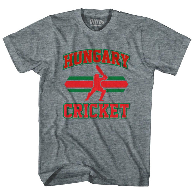 Hungary 90's Cricket Team Tri-Blend Adult T-shirt - Athletic Grey