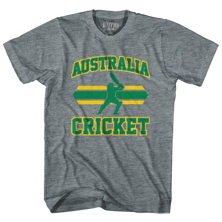 Australia 90's Cricket Team Tri-Blend Adult T-shirt-Athletic Grey