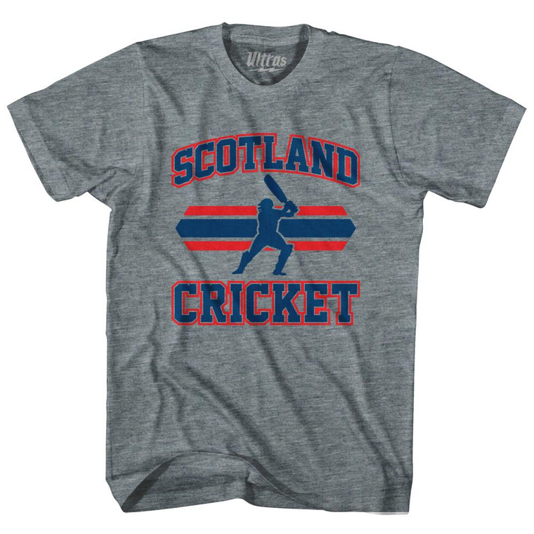 Scotland 90's Cricket Team Tri-Blend Adult T-shirt-Athletic Grey