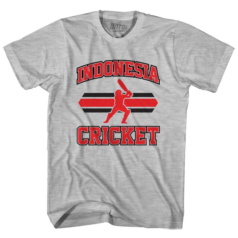 Indonesia 90's Cricket Team Cotton Youth T-shirt-Grey Heather
