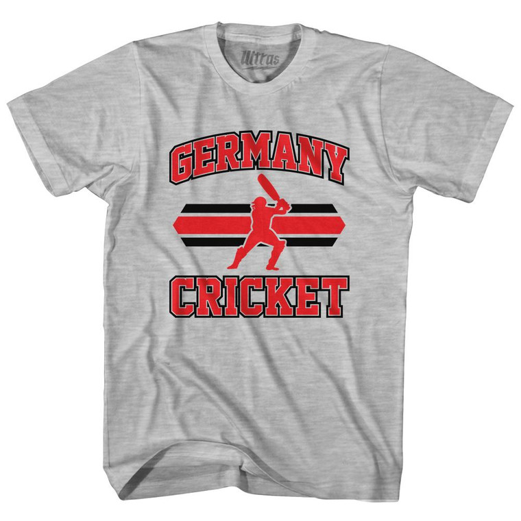 Germany 90's Cricket Team Cotton Youth T-shirt-Grey Heather