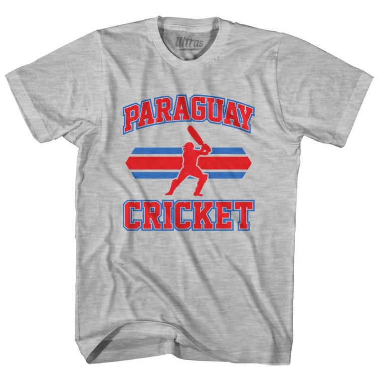 Paraguay 90's Cricket Team Cotton Adult T-shirt-Grey Heather