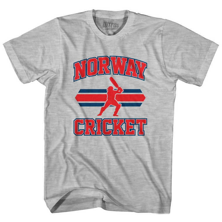 Norway 90's Cricket Team Cotton Youth T-shirt-Grey Heather