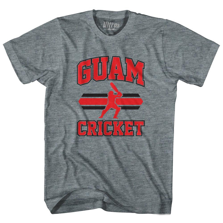 Guam 90's Cricket Team Tri-Blend Adult T-shirt - Athletic Grey