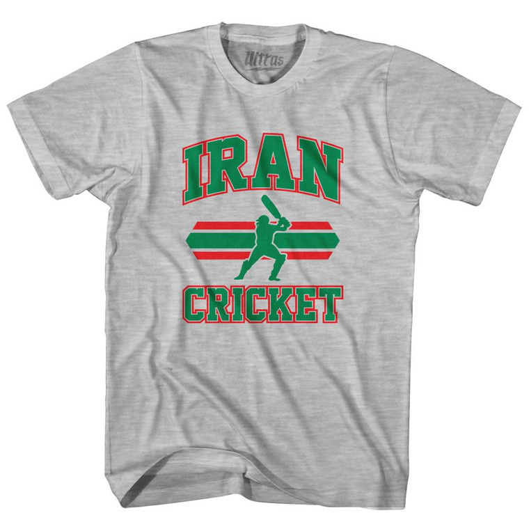 Iran 90's Cricket Team Cotton Adult T-shirt-Grey Heather